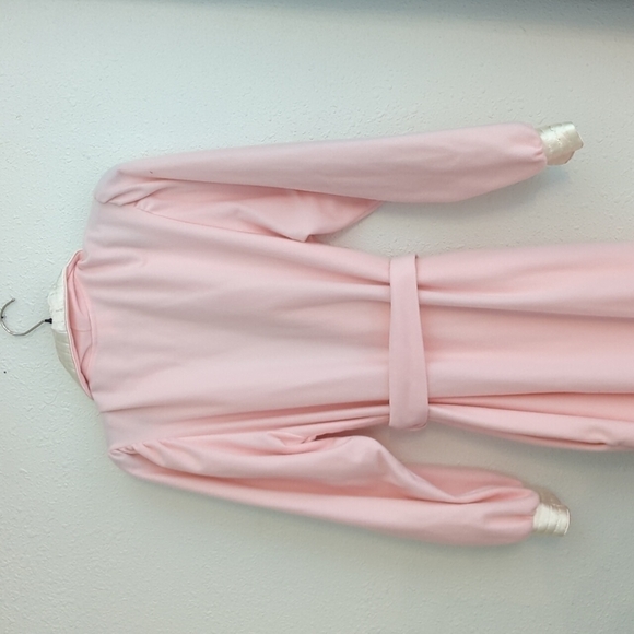 Gilligan & O'Malley Vintage Pale Pink Robe Medium 12-14 USA Modest Quilted Y2K - Picture 3 of 13